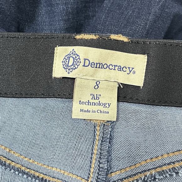 Democracy Womens AB Technology Mid Rise Straight Jeans Size 8 Dark Wash Stretch - Picture 6 of 8